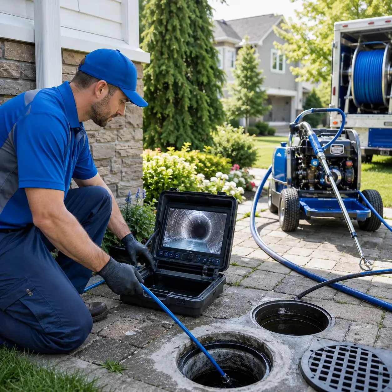 Outdoor drain cleaning professionals serving Wales, WI