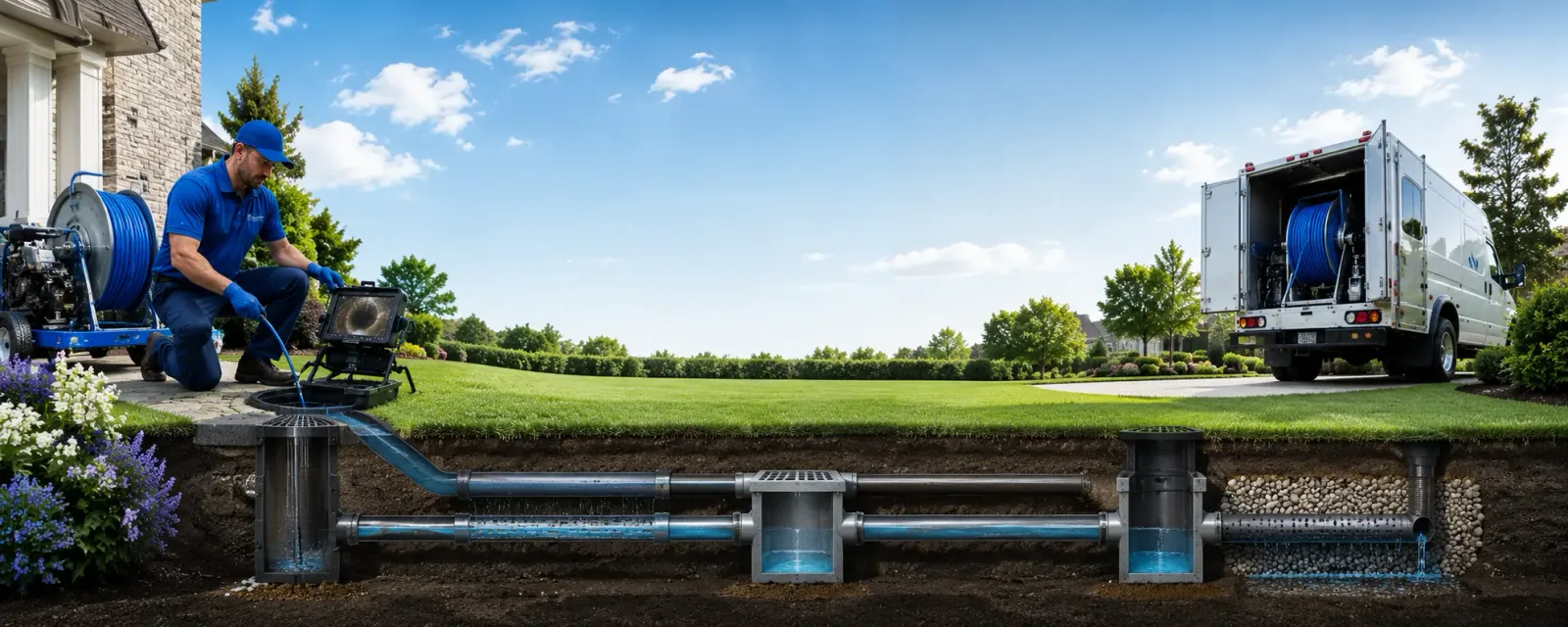 Outdoor drain cleaning information for Wales, WI